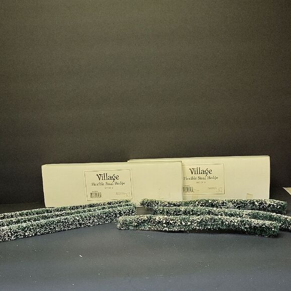 🌲 Department 56 Village Lot Flexible Sisal Hedge Two Boxes Six Pieces - Picture 1 of 4